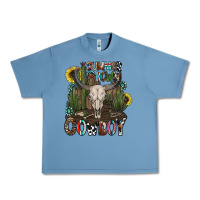 Pebble Blue summer down cowboy Urban Heavy Tee - CowhideDigitalArt