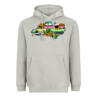 Moon Dust North Carolina Map Sunflower Cactus Serape Heavyweight Hoodie - RanaPortraitStore