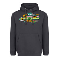 Smoke North Carolina Map Sunflower Cactus Serape Heavyweight Hoodie - RanaPortraitStore