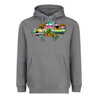 Storm North Carolina Map Sunflower Cactus Serape Heavyweight Hoodie - RanaPortraitStore