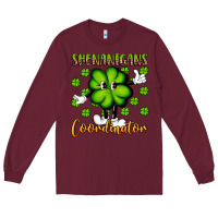 Burgundy shenanigans coordinator st patrick s day artiststas Long Sleeve Tee - Artiststas