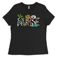 Black nurse leopard and cowhide Ladies Tee - CowhideDigitalArt