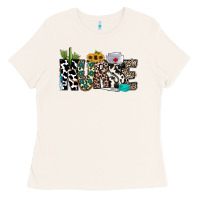 Bone nurse leopard and cowhide Ladies Tee - CowhideDigitalArt
