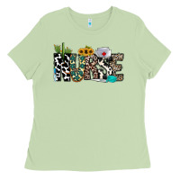 Nurse Leopard And Cowhide Ladies Tee | Teevron