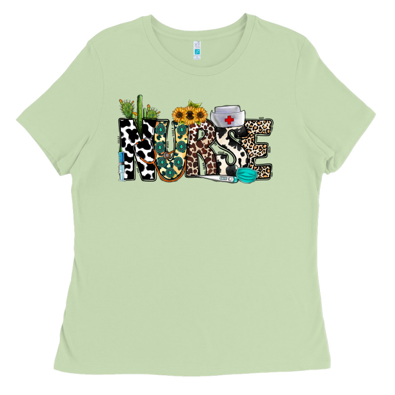 Nurse Leopard And Cowhide Ladies Tee by CowhideDigitalArt | Teevron
