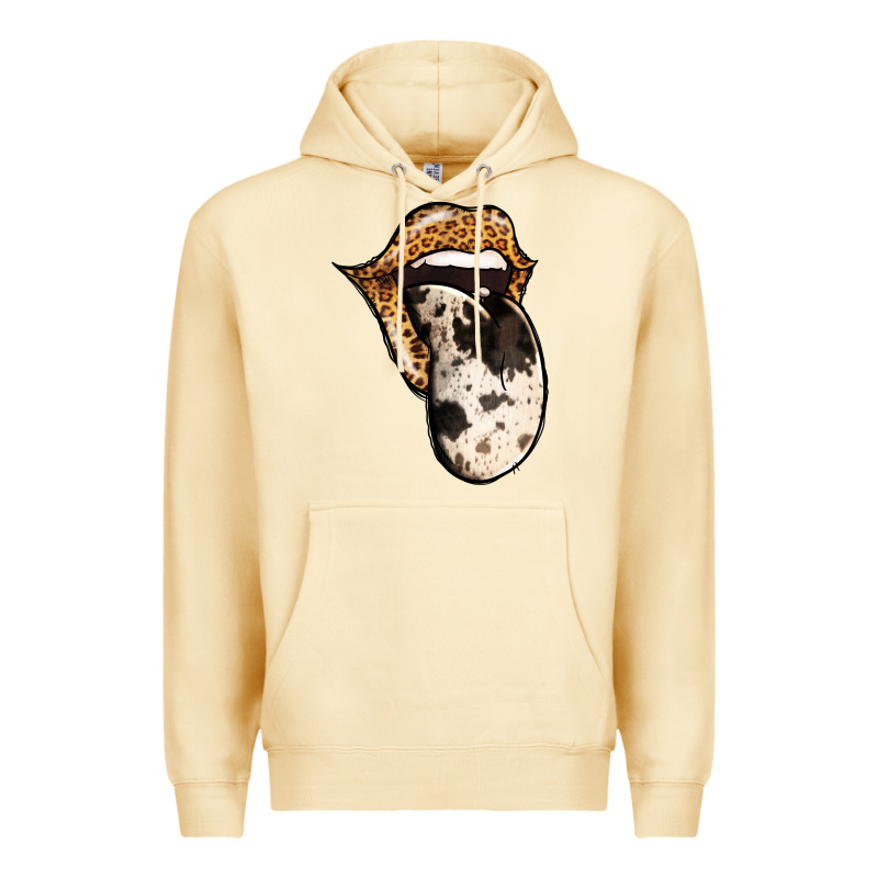 Western Leopard Cowhide Tongue Premium Hoodie by Jasminsmagicworld | Teevron