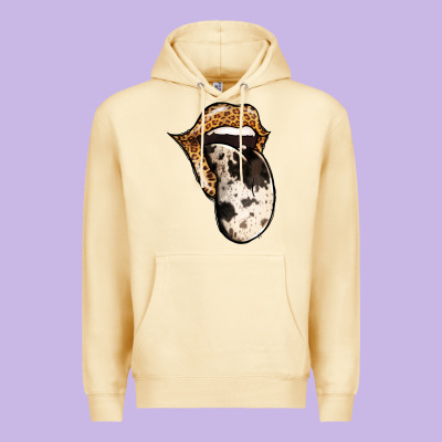 Western Leopard Cowhide Tongue Premium Hoodie Designed By Jasminsmagicworld