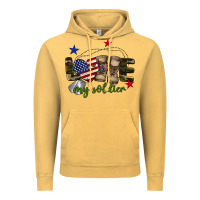 Vintage Mustard Love My Soldier Vintage Hoodie - BarkalooDesign