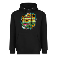 Black Ohio Map Sunflower Cactus Serape Heavyweight Hoodie - RanaPortraitStore