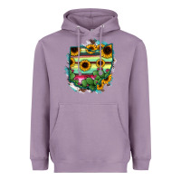 Lavender Ohio Map Sunflower Cactus Serape Heavyweight Hoodie - RanaPortraitStore