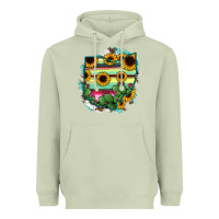 Matcha Ohio Map Sunflower Cactus Serape Heavyweight Hoodie - RanaPortraitStore