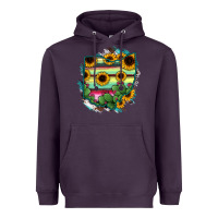 Plum Ohio Map Sunflower Cactus Serape Heavyweight Hoodie - RanaPortraitStore