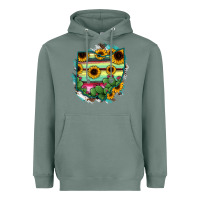 Sage Ohio Map Sunflower Cactus Serape Heavyweight Hoodie - RanaPortraitStore