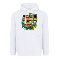 White Ohio Map Sunflower Cactus Serape Heavyweight Hoodie - RanaPortraitStore