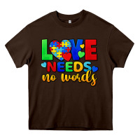 Chocolate Brown love needs no words Heavy Core Tee - FaDigitalArtStudio
