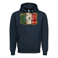 Navy mexican flag with leopard Zipper Hoodie - RanaPortraitStore