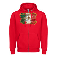 Red mexican flag with leopard Zipper Hoodie - RanaPortraitStore