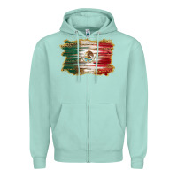 Seafoam mexican flag with leopard Zipper Hoodie - RanaPortraitStore
