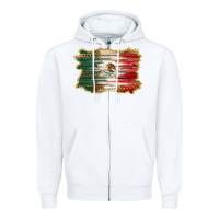 White mexican flag with leopard Zipper Hoodie - RanaPortraitStore