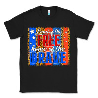 Black Land of the Free 4th of July Brushstroke Classic Tee - Jasminsmagicworld
