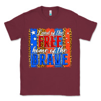 Burgundy Land of the Free 4th of July Brushstroke Classic Tee - Jasminsmagicworld