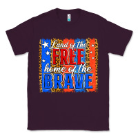 Plum Land of the Free 4th of July Brushstroke Classic Tee - Jasminsmagicworld