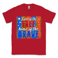 Land Of The Free 4th Of July Brushstroke Classic Tee | Teevron