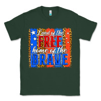 Sports Green Land of the Free 4th of July Brushstroke Classic Tee - Jasminsmagicworld