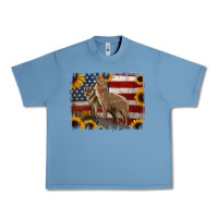 Pebble Blue American Wolves with Sunflower Background Png Urban Heavy Tee - Jasminsmagicworld