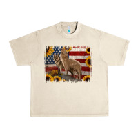 Sandshell American Wolves with Sunflower Background Png Urban Heavy Tee - Jasminsmagicworld
