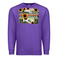 Purple Howdy Serape And Sunflower Premium Sweatshirt - RanaPortraitStore