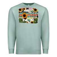 Seafoam Howdy Serape And Sunflower Premium Sweatshirt - RanaPortraitStore