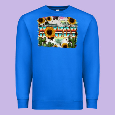 Howdy Serape And Sunflower Premium Sweatshirt Designed By Ranaportraitstore