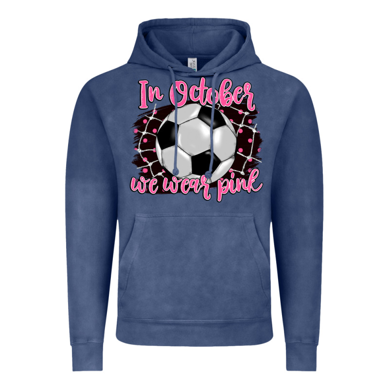 In October We Wear Pink Soccer Vintage Hoodie by BarkalooDesign | Teevron