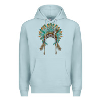 Blue Mist native american headdress turquise Premium Hoodie - BarkalooDesign