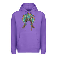 Purple native american headdress turquise Premium Hoodie - BarkalooDesign