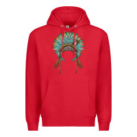 Red native american headdress turquise Premium Hoodie - BarkalooDesign