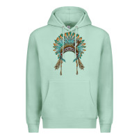Seafoam native american headdress turquise Premium Hoodie - BarkalooDesign
