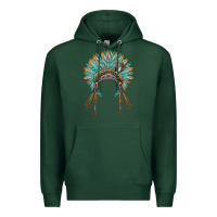 Sports Green native american headdress turquise Premium Hoodie - BarkalooDesign