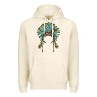 Tofu native american headdress turquise Premium Hoodie - BarkalooDesign