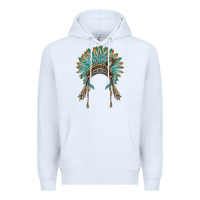 White native american headdress turquise Premium Hoodie - BarkalooDesign