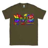 Army Green Peace love equality Classic Tee - FaDigitalArtStudio