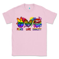 Bubblegum Pink Peace love equality Classic Tee - FaDigitalArtStudio