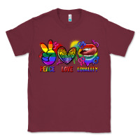 Burgundy Peace love equality Classic Tee - FaDigitalArtStudio