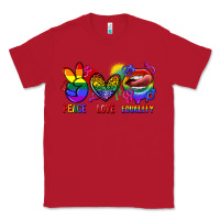 Red Peace love equality Classic Tee - FaDigitalArtStudio