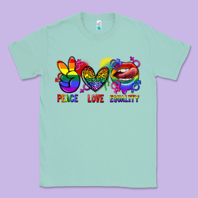 Peace Love Equality Classic Tee Designed By Fadigitalartstudio