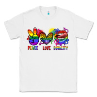 White Peace love equality Classic Tee - FaDigitalArtStudio
