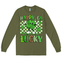 Army Green happy go lucky Long Sleeve Tee - Artiststas