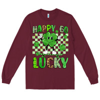 Burgundy happy go lucky Long Sleeve Tee - Artiststas