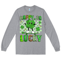 Heather Grey happy go lucky Long Sleeve Tee - Artiststas